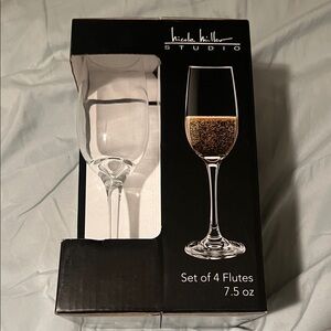Clear Flute Glasses Set